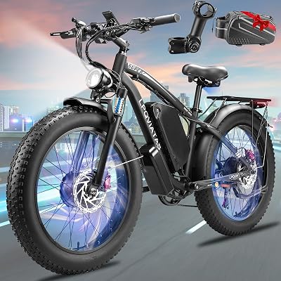Peak 9000W Dual-Motor-Ebike with 52V 34AH 1768Wh Battery, 42-46MPH 24 Inch Dual-Motor-Electric-Bike for Adults, Up To 105 Miles with Disc Brake Fat Tire Electric Bicycle E Bike Mountain Snow