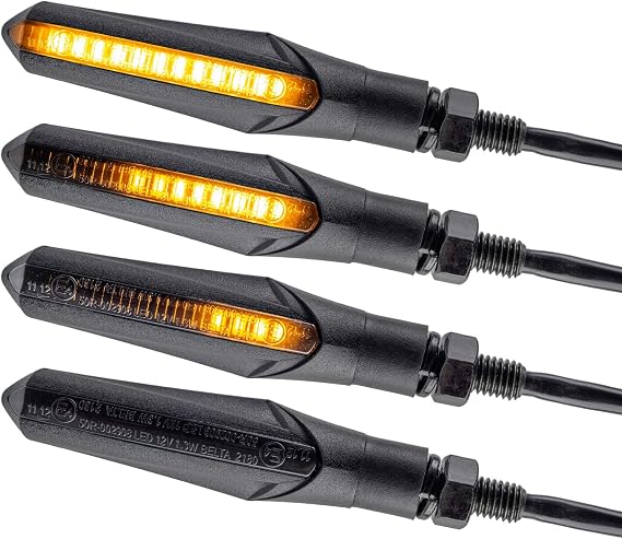 Motorcycle LED Turn Signal Light with E Mark Universal Sequential Racing Effect Quad ATV Roler Super Appearance Extra Bright IP67 Water Test