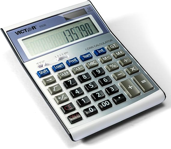 Victor 6500 Executive Desktop Loan Calculator, 12-Digit LCD