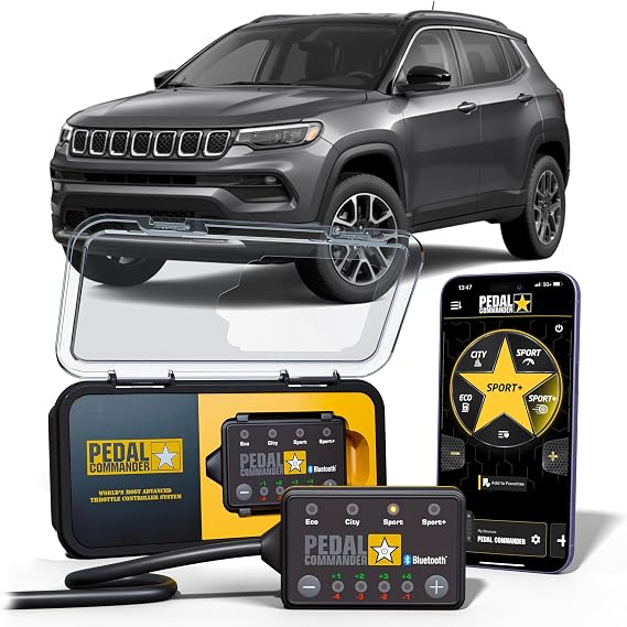 PEDAL COMMANDER for Jeep Compass 2017-2026 Throttle Response Controller - Plug-and-Play, 4 Driving Modes, App Control, Throttle Controller Performance Mods, Compass Parts