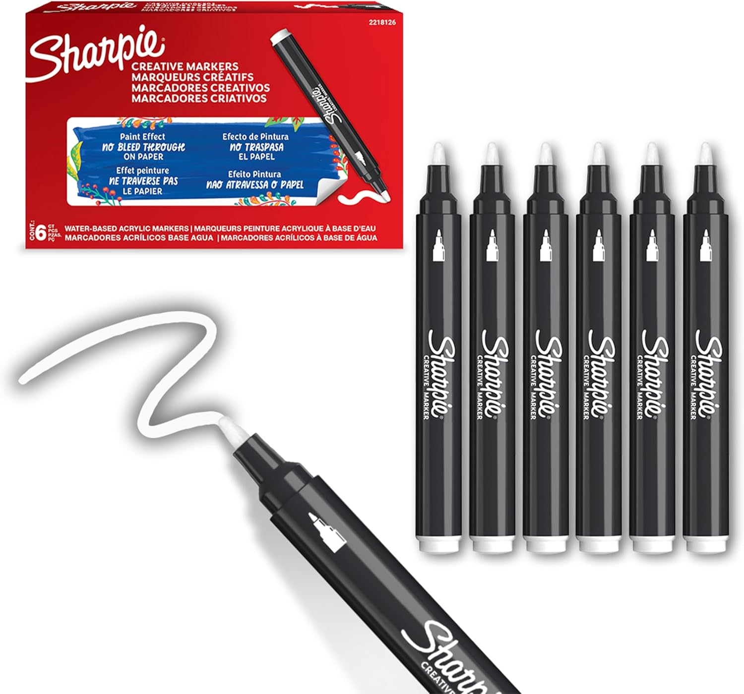 SHARPIE Acrylic marker, Round tip, White
