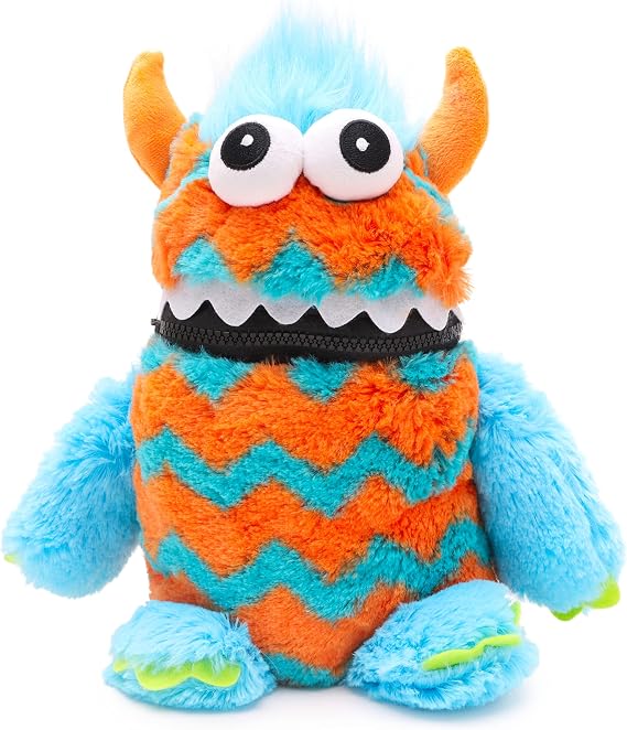 Toyland 9" (23cm) Blue & Orange Colour Worry Monster Plush Soft Toy - Loves Eating Your Worries