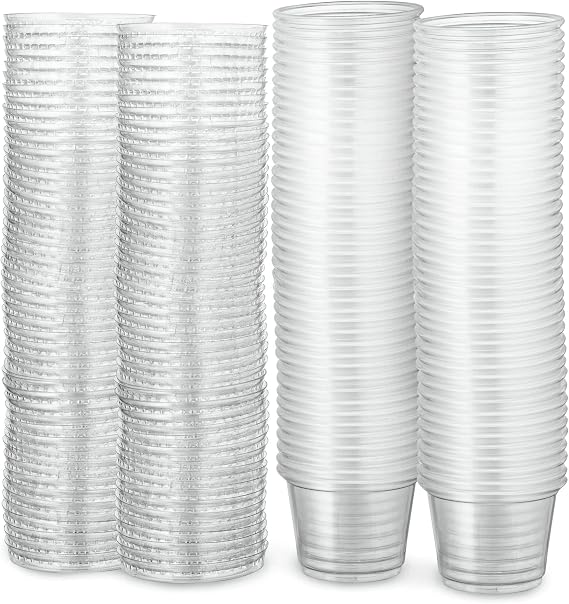 Portion Cups with Lids, 1 oz Clear Souffle Jello Shot, 100 Pack