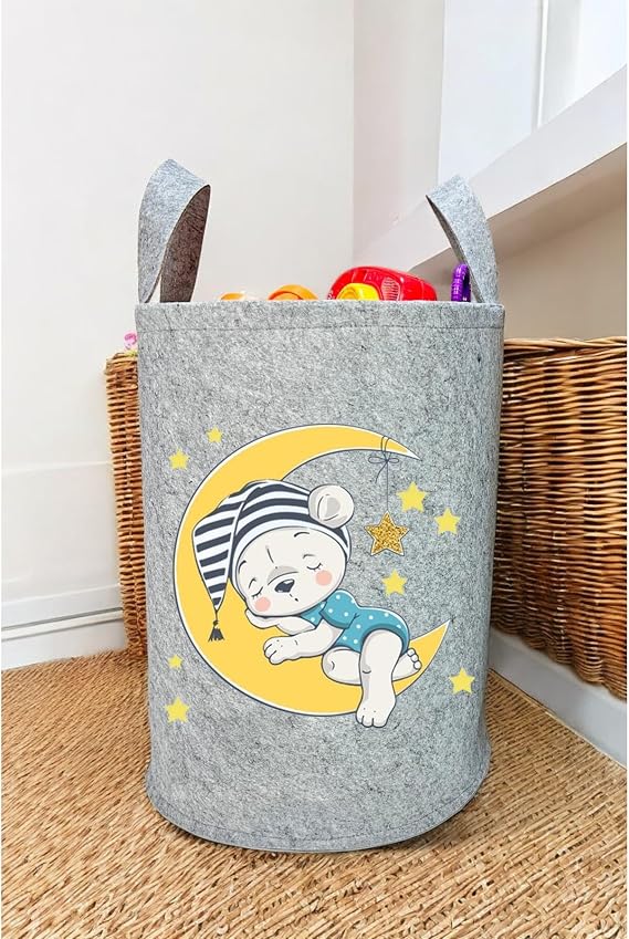 Unisex Uykucu Aydede Bebek Çocuk Odası Düzenleyici Saklama Kutusu Oyuncak Kirli Sepeti 50X40 CM