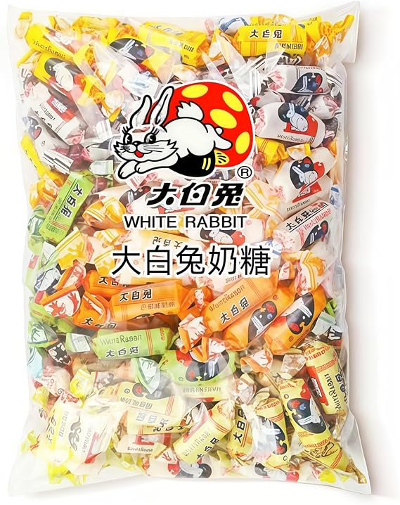 White Rabbit Mystery Candy Box 500g | 84-Piece Assortment of 12 Flavours | Random Mix of Mango, Coffee, Corn, Wasabi & More | Chinese Japanese Korean Style Sweets | Unique Snack Gift Idea