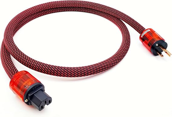 WAudio 3.3FT AC Power Cable 10AWG HiFi Audiophile Power Cord with US Plug IEC Connector