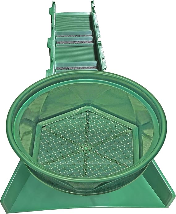 Sluice Fox 36" Portable for Sluice Box Gold Prospecting; Gold Classifier Mount in Sluice Box Header. Pay Dirt Bucket Sieved Backpack Sluice Box 1/20" Mesh