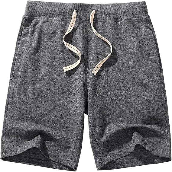 AMY COULEE Men's Casual Classic Shorts Athletic Cotton Sweat Shorts with Drawstring