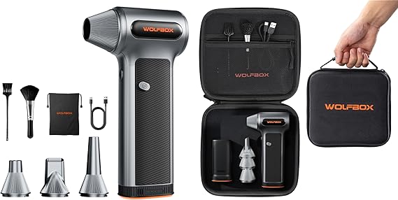 WOLFBOX MF200 Compressed Air Duster and Hard Carrying Case