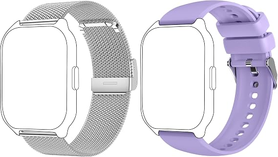 2PCS Replacement Bands, 22mm Straps for P95 P66 Smart Watch, Adjustable Wristbands for P95 Smartwatch for Women and Men