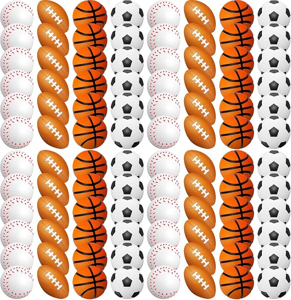 Jerify 120 Pack Mini Foam Sports Balls, Soccer Basketball Football Bulk
