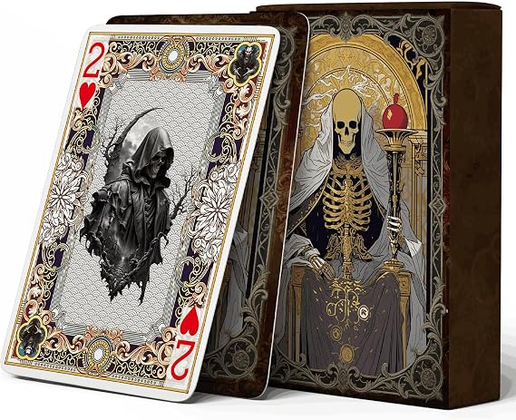 Gothic Style Themed Playing Cards, Standard Playing Cards, Featuring 54 Unique Exquisite Baroque-Style Decorative Illustrations and Double-Sided Non-Slip Texture Design.