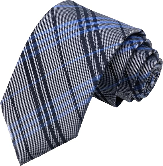 Striped Ties for Men 3.15" Classic Plaid Pattern Mens Necktie for Graduation Wedding School Uniform Business