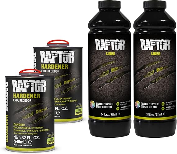 Raptor Tintable Urethane Spray-On Truck Bed Liner Kit, Protective, 2 Liters | Durable Paint, For Tailgates & Trucks, Vehicle Undercoating