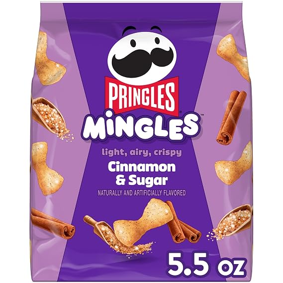 Pringles Mingles Puffed Snacks, Cinnamon and Sugar, Holiday, Sweet Snacks, 5.5oz Bag (1 Bag)