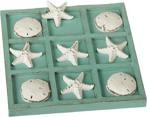 Midwest CBK Decorative Sea Shell Tic-Tac-Toe Game Set with 9" Board