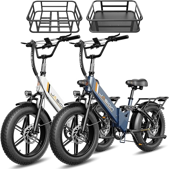 Jasion X Hunter PRO/ST Electric Bike for Adults,1800/1400W Peak 20''Fat Tire Foldable E Bikes,Folding Ebike Up to 80/70 Miles Range 30 MPH,720/624WH Removable Battery,Certified by UL2849