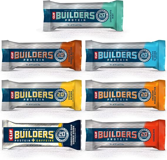 Clif Bar - Builders Protein Bar Variety Pack, 20g of Protein, Gluten-Free, Non-GMO, Low Glycemic, 33.6 Ounce