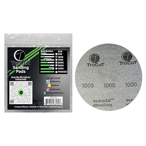 CTD TruCut Sanding Pads for Bowling Balls Resurfacing (1000 grit 5 inch)