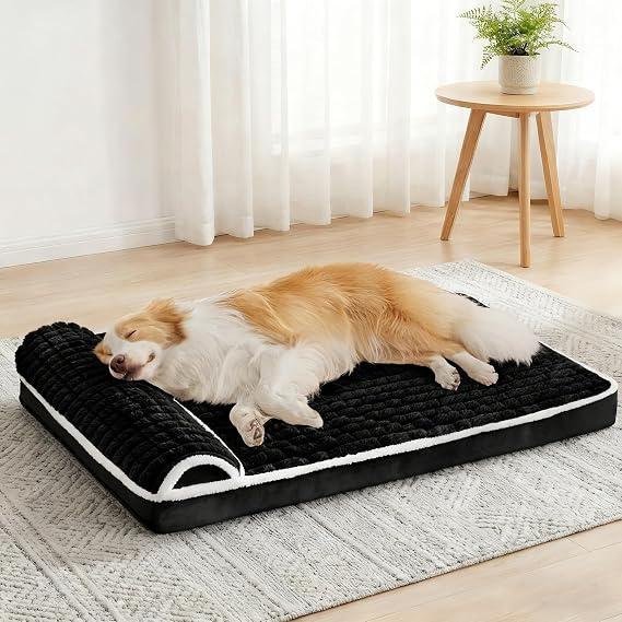 Orthopedic Large Dog Bed Pillow Pet Sofa Bed 36''X24'' Black