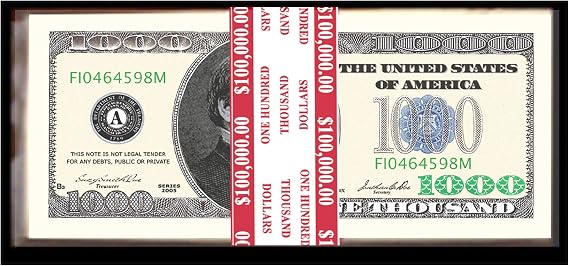American Art Classics 100 Count Banded $1,000.00 Bills - $100,000.00