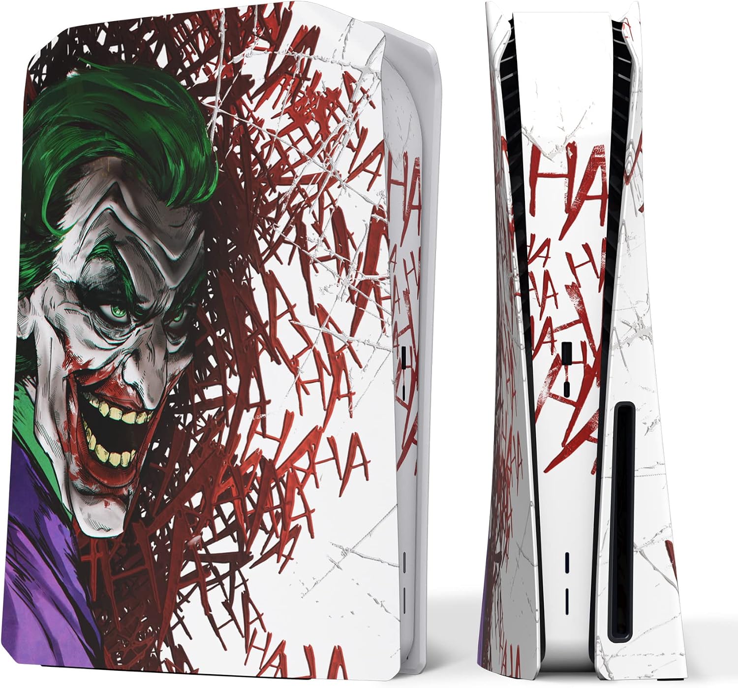 eXtremeRate eXcover Clown Hahaha Top Bottom Cover Compatible with ps5 Console Disc Edition, Replacement Faceplate Backplate Shell Skin Compatible with ps5 Console Disc Version - Console NOT Included