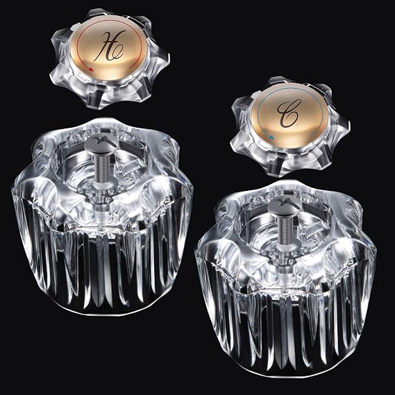 2 PCS Shower Knob Replacement Compatible with Delta/Delex/Peerless, Clear