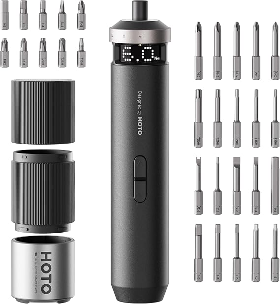 HOTO PixelDrive Electric Screwdriver, Rechargeable Cordless Screwdriver