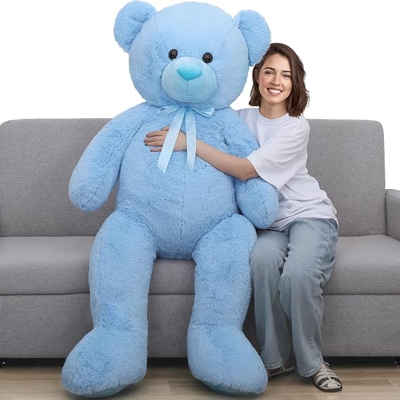 Tezituor Giant Teddy Bear Stuffed Animals Express Your Love, Blue, 5 Feet