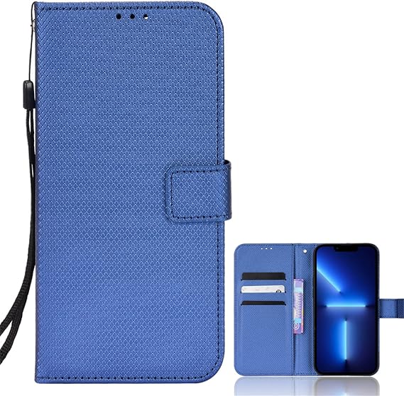 SHIEID Wallet Case for Ulefone Note 20 Pro/Meizu Note 21 4G Case, Meizu Note 21 4G Diamond pattern Folding Stand PU Leather Wallet Flip Cover protector case with Card Slots, Case for Note 20 Pro-Blue