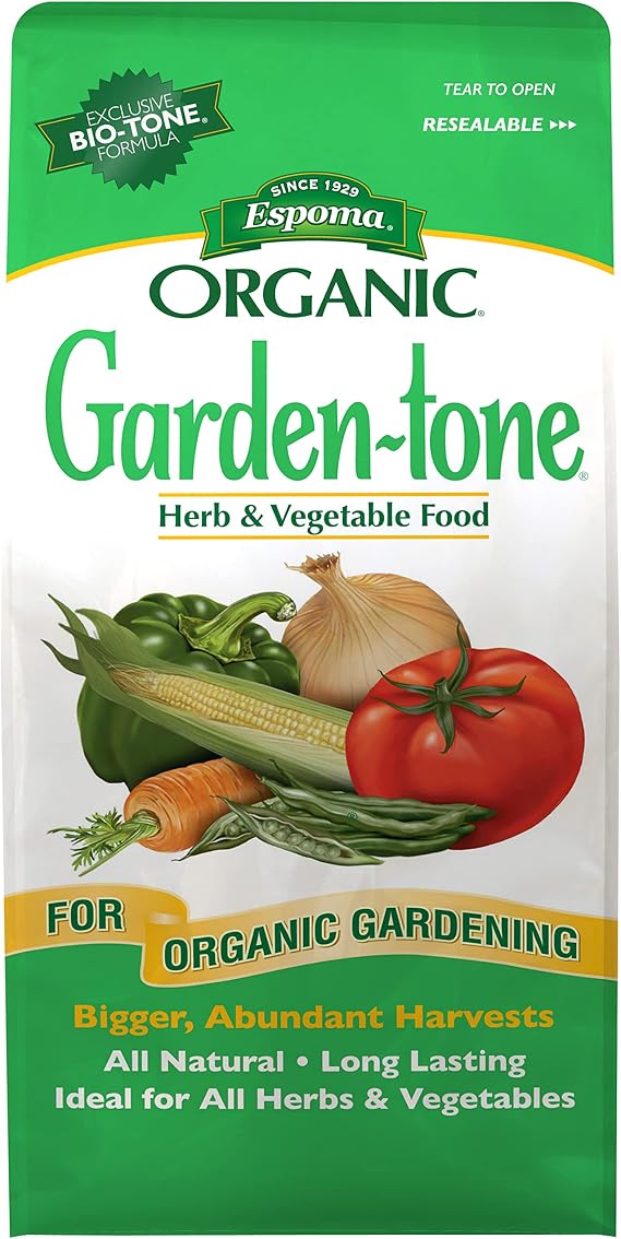 Espoma Organic Garden-Tone 3-4-4 Organic Fertilizer for Cool & Warm Season Vegetables and Herbs. Grow an Abundant Harvest of Nutritious and Flavorful Vegetables 4 lb. Bag.