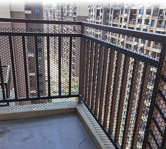 Chicken Wire Mesh Roll, Plastic Mesh Fencing Poultry Breeding Netting Garden Balcony Protection Safety Net (Color : Black Mesh 2.5cm, Size : 1.2x1m)