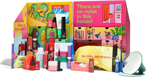3INA MAKEUP - The No-Rules House: 24 Days Of Color - Multicolored Beauty Advent Calendar 2025 - Gift Set - 24 Surprises
