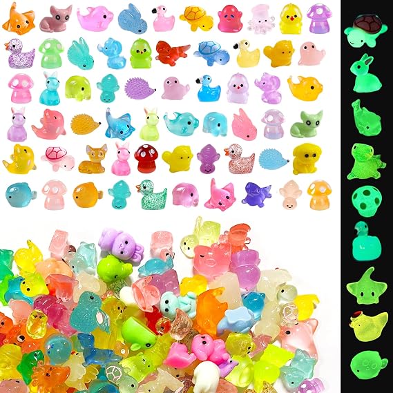 200 Pcs Mini Resin Animals,Variety Little Small Figures Miniature,Tiny Resin Animals Bulk for Micro Fairy Garden Dollhouse Landscape Accessories