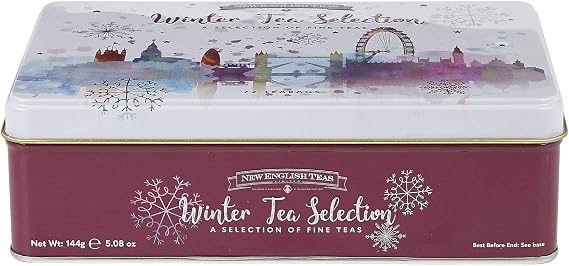 New English Teas Winter London Tea Selection Tin with 72 Teabags