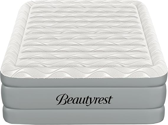 Beautyrest Luxaire, Full Size Luxury Air Mattress, 20 Inch Height with Cool Vent Top, Smart Auto Shut-Off Pump, Puncture Resistant Ever Firm Fabric with Edge Support