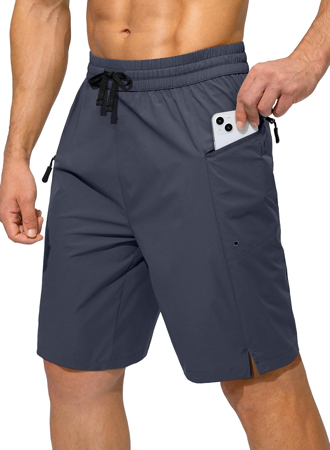 Mens Swim Trunks Quick Dry Board Shorts with Zipper Pockets Beach Shorts Bathing Suits for Men - No Mesh Liner