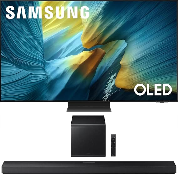 SAMSUNG QN65S95FAFXZA 65 Inch OLED HDR Pro 4K Smart TV with a HW-QS700F 3.1.2 Ch Dolby Atmos Soundbar and Subwoofer (2025)