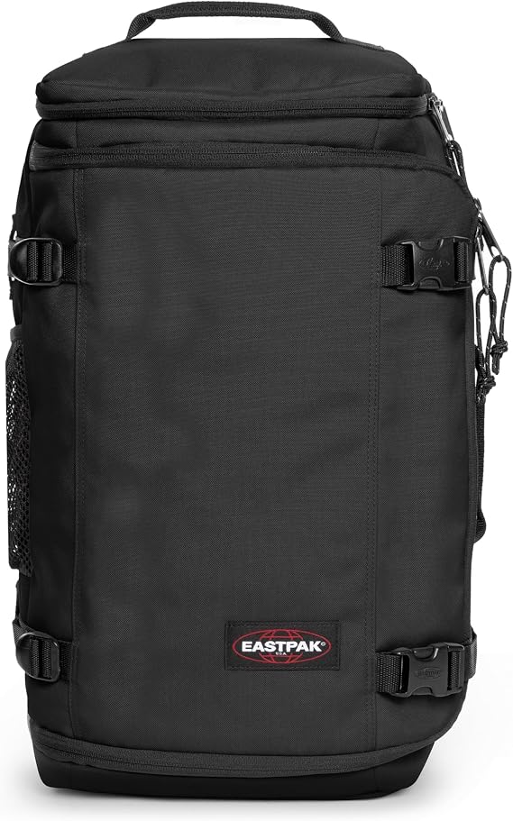 EASTPAK Carry Pack Convertible Duffel & Backpack, 30L Cabin-Size Travel Bag, Laptop Sleeve, Water Bottle Holder, Multiple Pockets, Black