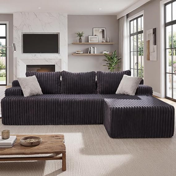 Boneless Couch Modular Sectional Sofa L-Shape Oversized Cloud Couch Lounge