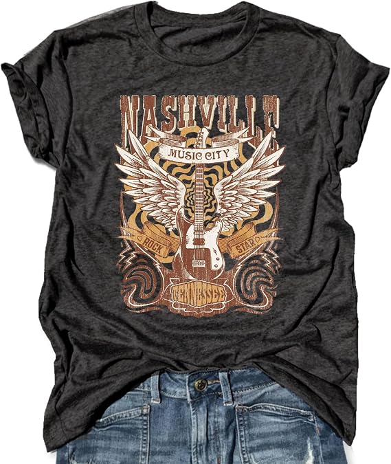 Smooth As Tennessee Women Vintage Country Shirts Nashville Country Concert T Shirt Summer Casual Retro Graphic Tees Top