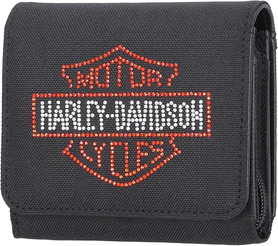 Harley-Davidson Women's Rhinestone Embellished Bar & Shield Indexer Wallet