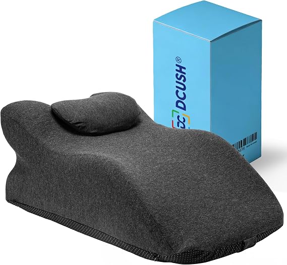 Ergonomic Contoured Couples Intimacy Memory Foam Pillow with Removable Headrest, 27 Angled Support for Neck and Waist, Massages, Reading, Relaxing & Leg Elevation, Removable Washable Cover
