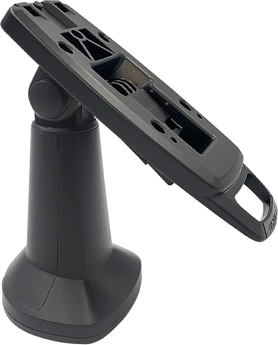 ENS Tailwind Ingenico Lane/3000/7000/8000 7" Latch and Lock Pole Mount Terminal Stand, Adhesive Installation, Black