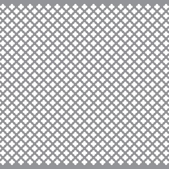 Randall Manufacturing Co., Inc | Perforated Aluminum Sheet | Clover Leaf Design | 36 x 36 inches | .020 Thick | Silver Aluminum | Great for Indoor & Outdoor Use | Made in The USA