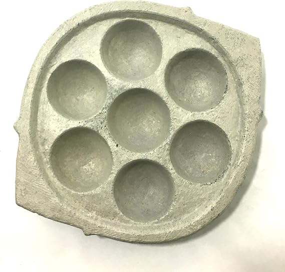 Ancient Cookware, Indian Soapstone Paniyaram Maker - 7 pit