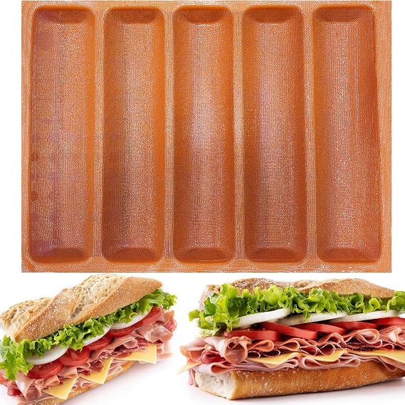 FETESUR Silicone Perforated Baking Form Sandwich Mold, Orange