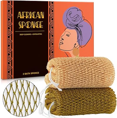 African Net Sponge Authentic - African Exfoliating Net Sponge Real African Wash Cloth - African Bath Sponge Loofah with Knots Exfoliator Net - Skin Smoother Scrub Net for Shower Body Scrubber