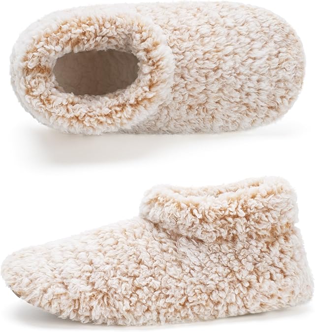 Cozylook Fuzzy Slippers for Women Indoor Soft Sole Slipper Socks | Warm plush feel, non slip grippers, easy step-in, flexible bottom, bedroom and home wear