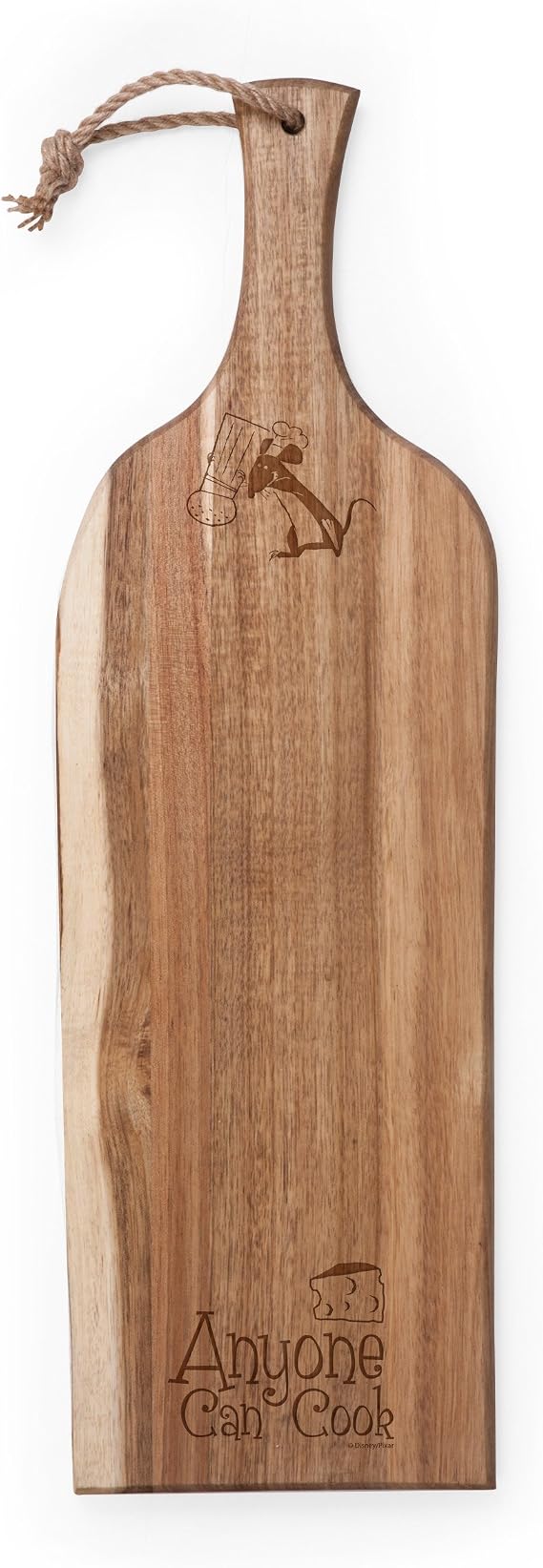 PICNIC TIME Disney Ratatouille Artisan 24 Inch Acacia Charcuterie Board, Live Edge Cheese Board Serving Platter with Hanging Loop for Entertaining and Kitchen Display, (Acacia Wood)